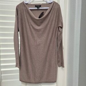 White House Black Market Dress Womens Small‎ Cowl Neck Long Sleeve Sparkle